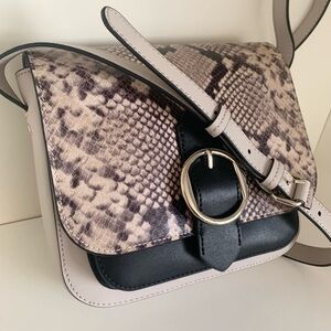 Banana republic pink goat leather large saddle bag